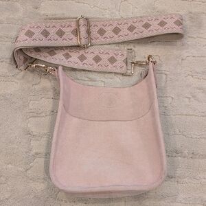 Chic Pink Suede Crossbody Bag